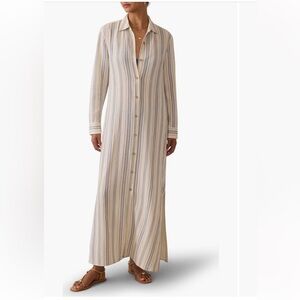 Faherty Long Sleeve Organic Gauze Shirtdress